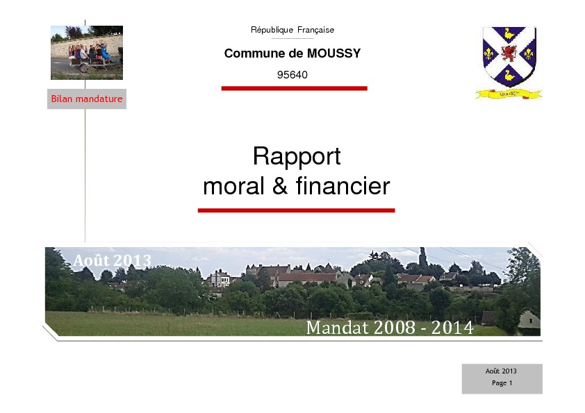 Bilan de la Mandature 2008-2014