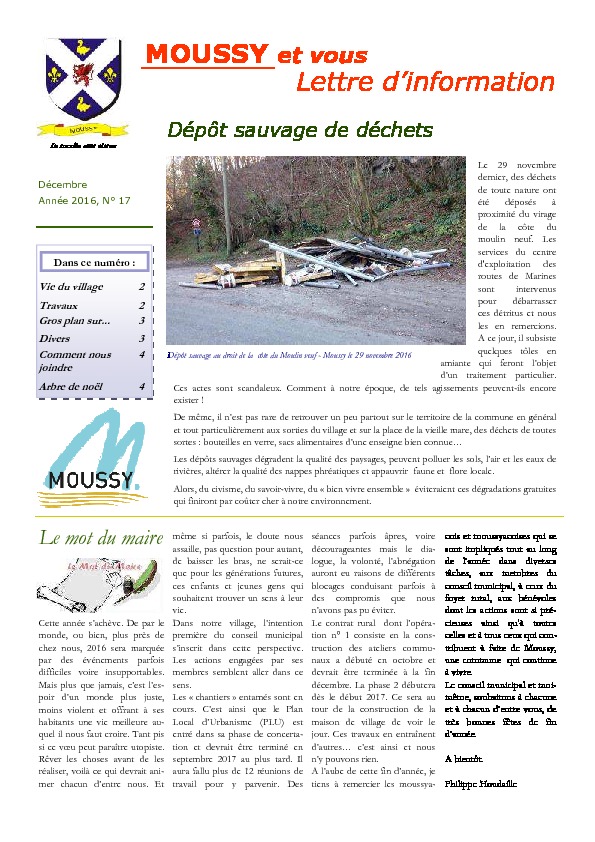 Moussy et vous – Décembre 2016