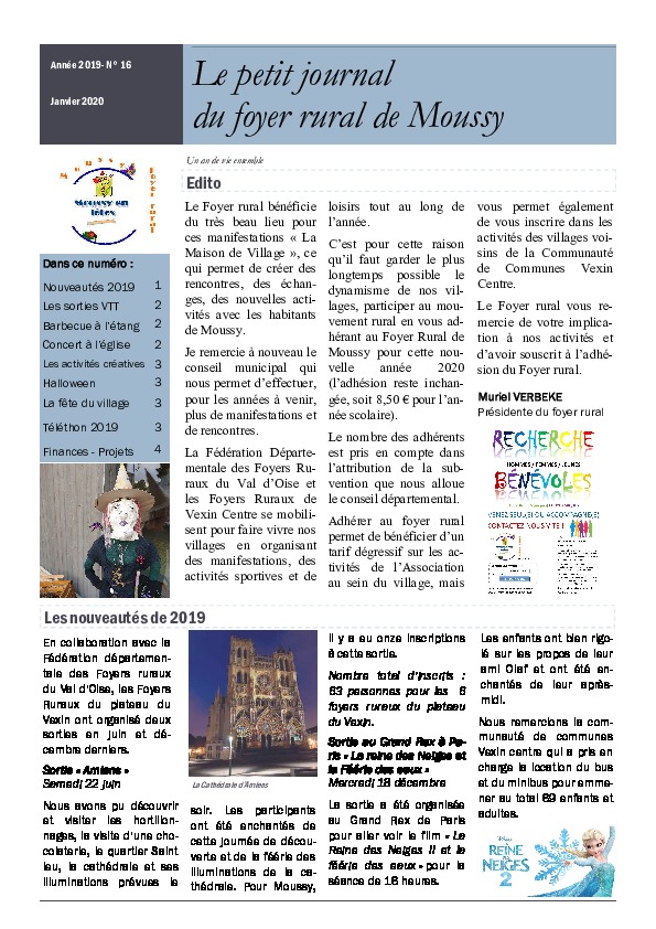Le petit journal du foyer rural de Moussy