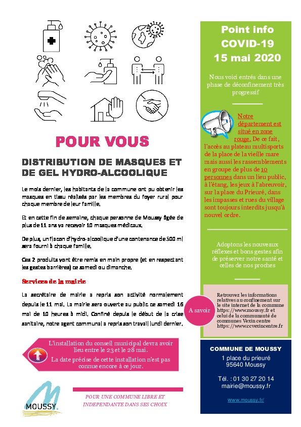Point Info covid19 15 mai 2020