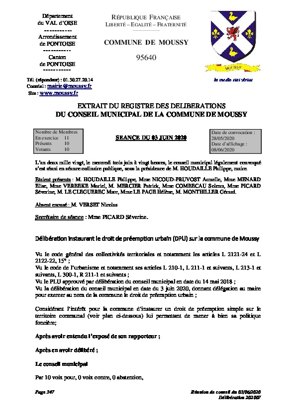 Droit de préemption urbain – DPU