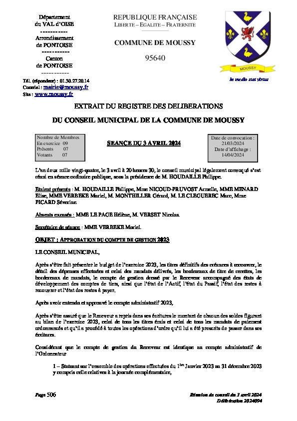 Compte de gestion 2023