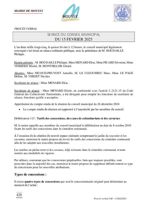 PV du 15 février 2025